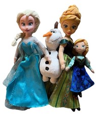 Set of 4 Disney Frozen Anna and Elsa dolls Plush with plastic heads  plush Olaf