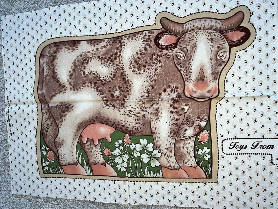 Concord Joan Kessler Brown Cow Pillow Cut N Sew Fabric 15x42" Toys in The Attic - Image 3 of 3