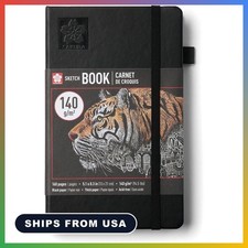 Sketchbook A5, 160 Pages, 5.1 x 8.3", Black Hardcover, Black Paper