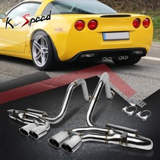 Ss Quad Oval Muffler Tip Race Cat-back Exhaust System For 97-04 Corvette V8 5.7l Ss Quad Oval Muffler Tip Race Cat-back Exhaust System For 97-04 Corvette V8 5.7l