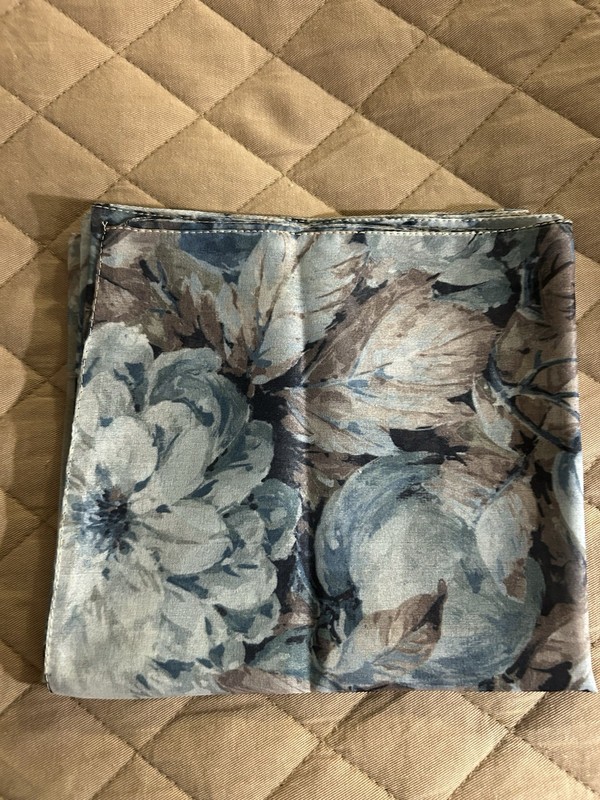 VIntage Basha Italy Scarf 56" Blue  Floral