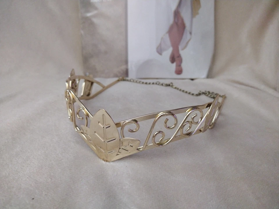 VESTIDO Y CORONA DIOSA GRIEGA Capa y Cinturón Desmontables L/XL Disfraz  Foto 2 de 4