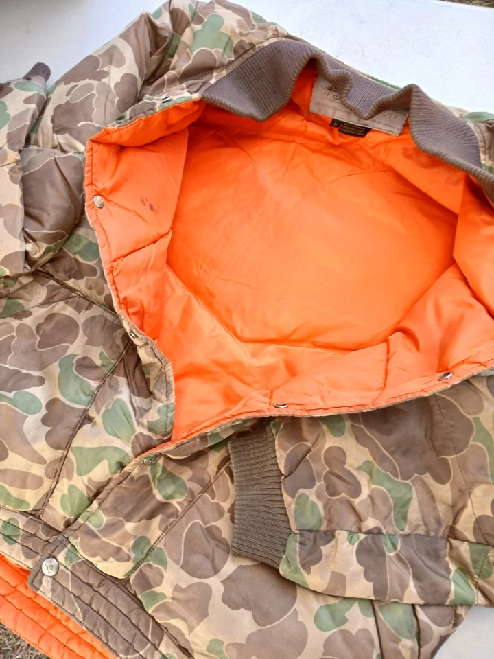 Jaqueta acolchoada masculina camelo verde ganso, vintage, tamanho médio - Imagem 4 de 4