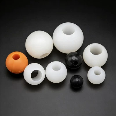 Weiß Silikon Kugeln Bouncy Ball Rund mit Loch Silikonkugeln Ventilkugeln - Bild 1 von 4