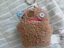 FUGGLER KEYRING ZURU RARE PINK BUTTON NEW NWT 2024 PLUSH BROWN