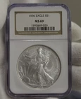 1996 US Silver Eagle $1 Key Date NGC MS69