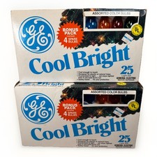 Vtg GE Cool Bright 25 Light Set Christmas Ind...