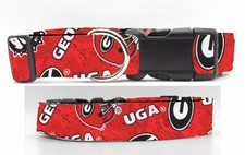 UGA Dog Collar, Georgia Bulldogs, Dawgs, College, 3 sizes Available, Handmade