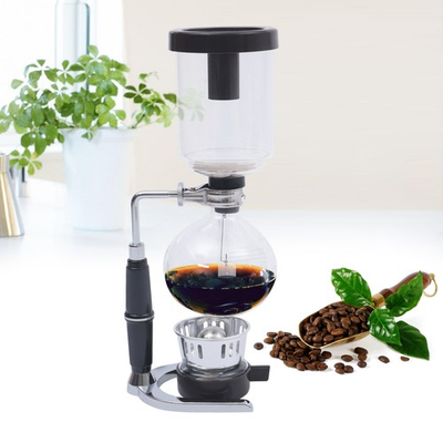 #ad 3 Cup Siphon Syphon Vacuum Coffee Maker Tabletop Siphon Pot Alcohol Lamp Home $29.76