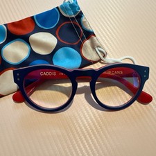Latas de sopa Caddis + 2,50 lectores redondos azul marino/rojo progresivo azul claro