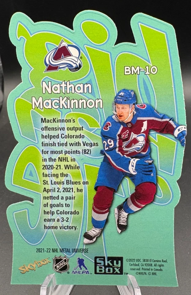 2021-22 Skybox Metal Universe NATHAN MACKINNON Big Man On Ice Die-Cut #BM-10 - Image 2 of 3