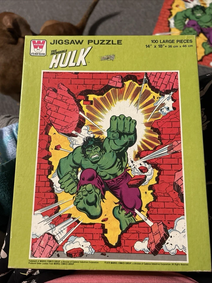 Vintage Whitman Hulk Puzzle 100 Pc 1978 Marvel Comic Box & Puzzle Complete - Image 2 of 4