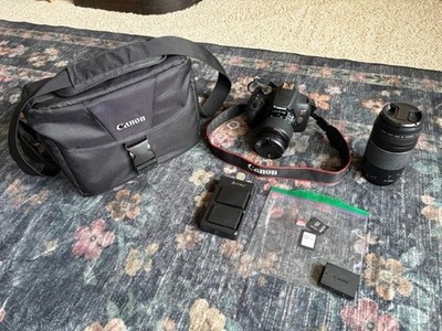 Canon EOS Rebel T7 24.1MP Digital Camera - Black (Kit with 18-55mm and 75-300mm)