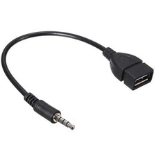 Audio AUX Jack 3.5mm Male to USB 2.0 Type A Female OTG Converter Adapter Cable