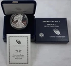 2012 W American Silver Eagle Proof Dollar Coin 1oz .999 Fine Silver w/ OGP & COA