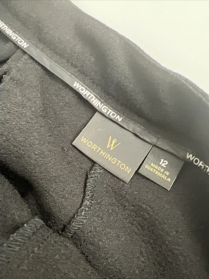 Falda corta Worthington para mujer negra calce moderno talla 12 Foto 4 de 4