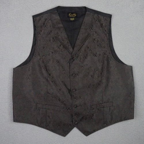 Scully Vest Mens 2XL XXL Brown Paisley Old West Gambler Waistcoat Suit Buckle