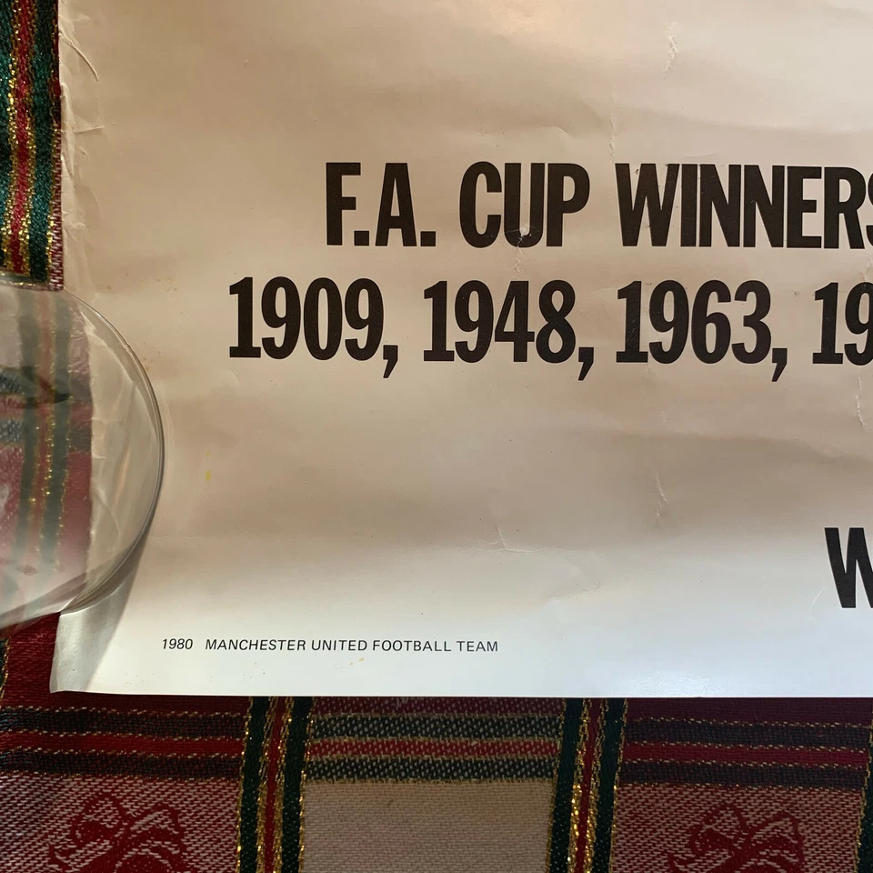 Póster fotográfico del equipo Manchester United Football Scandecor Sweden 1980 27x39 raro Foto 2 de 4