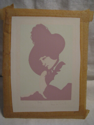 VTG Hand Painted Block Print ''LILY'' by Virginia A. Cleveland 5'' x 7''