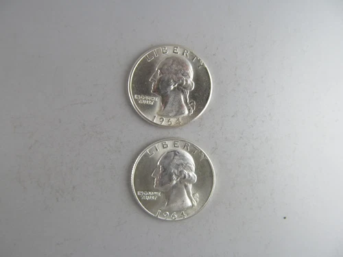 Pair 1964 & 1964-D Washington Silver Quarters -- STUNNING MS COINS!