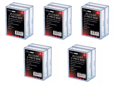 (10 Boxes 5x2) Ultra Pro 2 Piece Plastic Card Storage Box 50 Count Size ...