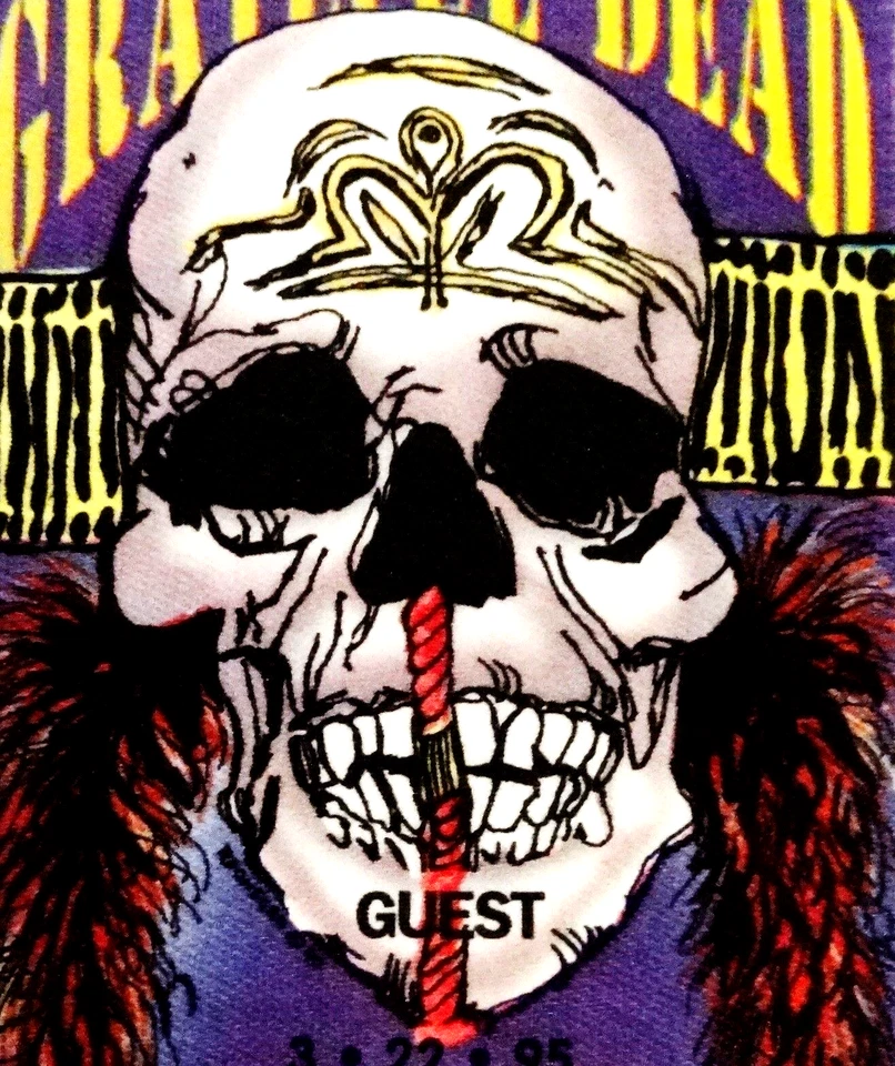 Grateful Dead Backstage Pass Charlotte North Carolina NC 3/22/95 3/22/1995 Skull - Image 4 of 4