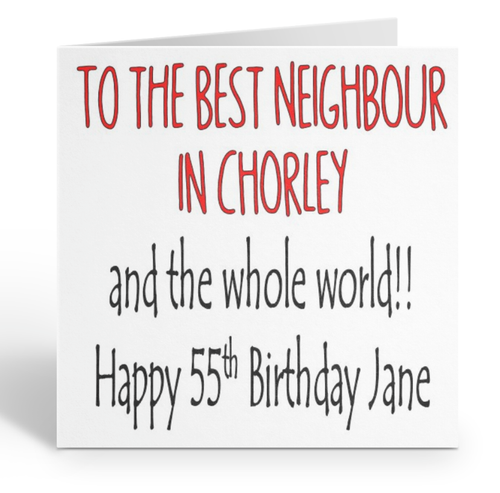 PERSONALISED FUNNY NEIGHBOUR BIRTHDAY CARD ANY AGE 30TH 40TH 50TH 60TH 70TH 80TH - Picture 3 of 3