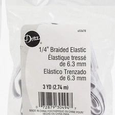 QuickStretch Braided Elastic 1/4" x 3yd - White