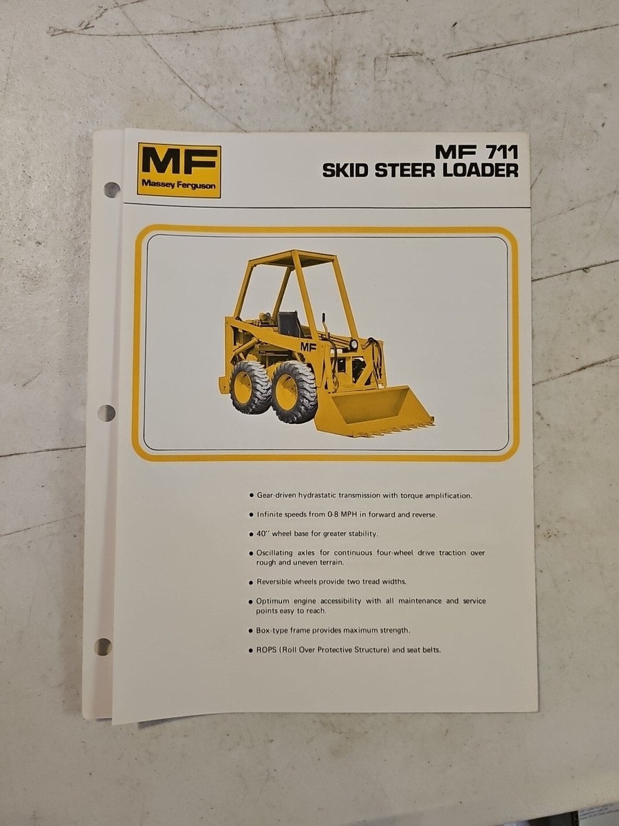 Vintage 1974 Massey-Ferguson MF 711 Skid-Steer Loader Sales