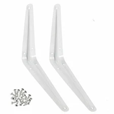 2x White Metal 6" X 8" Wall Corner Angle Shelving Shelf Brackets 2 Pcs 6x8 inch