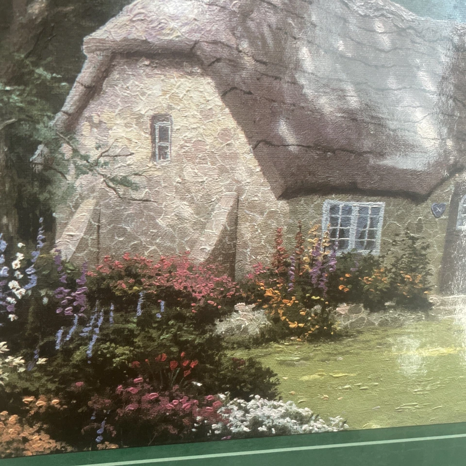 NUEVO Rompecabezas Thomas Kinkade Spring at Stonegate 1000 piezas cabaña jardín paisaje Foto 2 de 4