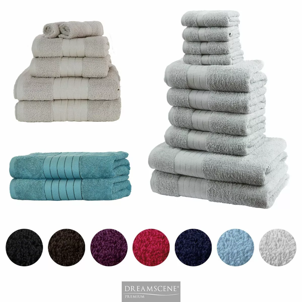 Dreamscene 100% Cotton Towel Bale Luxury Super Soft Bath Hand Face