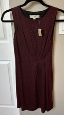 Ann Taylor LOFT Dress Womens XS Petite Red Mini Leopard Print Sleeveless