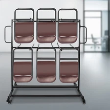 For 84Pcs Chair Folding Table Chair Cart Desk Storage Rack Chair Trolley w/Wheel