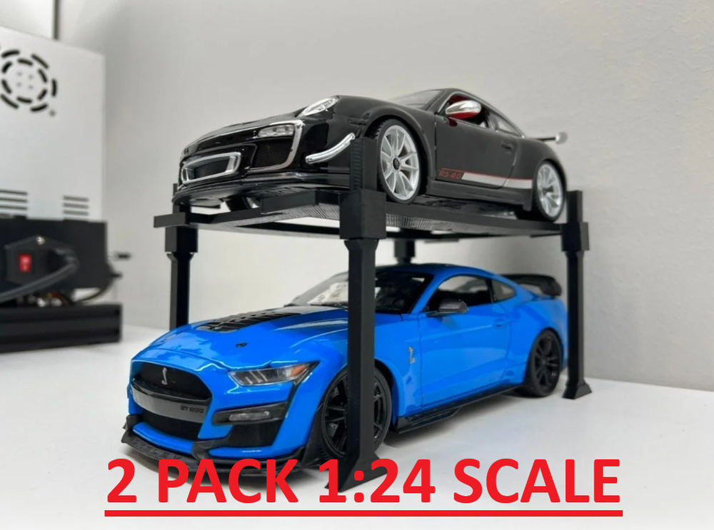 2 Pack 1:24 Scale Diecast Model Car Lift Stand - Multiple Colors
