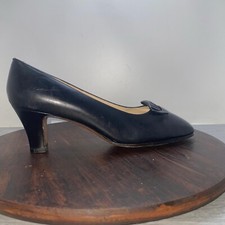 Salvatore Ferragamo Black Women s 8.5 AA Leather Buckle Pumps Heel Y2K Vintage