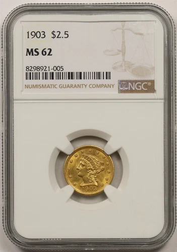 1903 $2.5 NGC MS 62 Liberty Head Gold Quarter Eagle