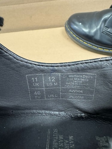 Dr Martens Docs Black Faux Vegan Leather 14046 Mens Size 12 US - Picture 8 of 10