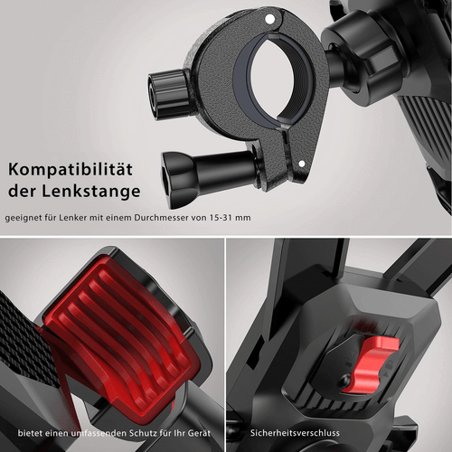 Handy Fahrradhalterung Universal 360° drehbar – extra starker Halt – MTB E-Bike - Bild 6 von 7