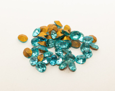 Vintage Machine Cut Czech Crystal 10x8mm Aquamarine (Full Package 144) Oval