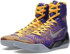 Nike Kobe IX Elite Team Showtime Purple Gold Yellow LA LAKERS 630847 500 Men 9