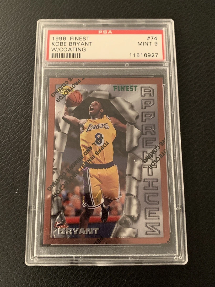 1996 Topps Finest #74 Kobe Bryant RC W/ Protective Coating Mint PSA 9