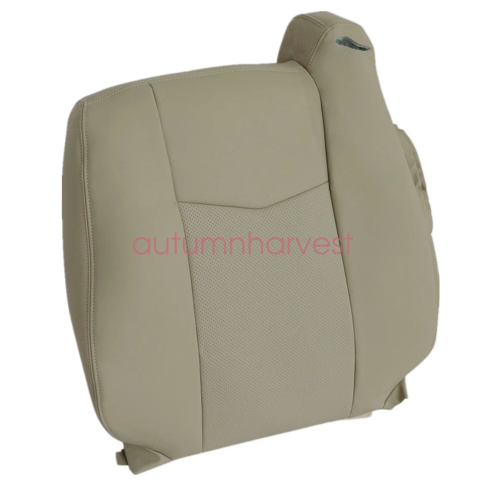 Cubierta de asiento de cuero para Cadillac SRX 2004-2009 parte inferior trasera perforada bronceada Foto 3 de 4