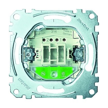 Schneider Electric Merten Aus-Kontrollschalter – 2-polig, 10A, 250V, Mit Kontrolllicht, Unterputz, Steckklemmen