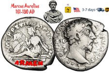 Ancient Roman Empire Coin Silver Denarius Marcus Aurelius 161 180 AD #33296