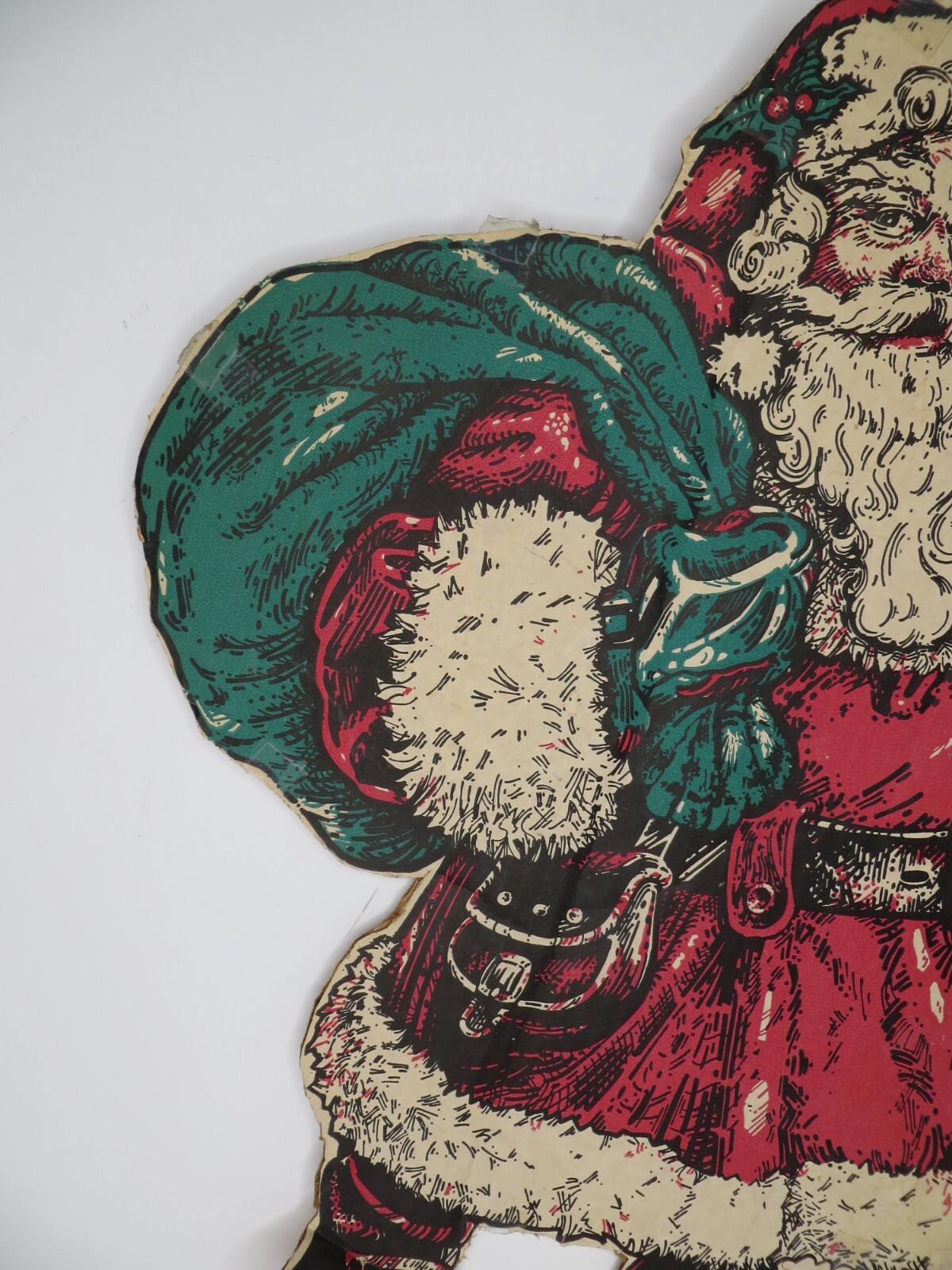 Cardboard Santa Claus Cutout Vintage Christmas Decor | eBay