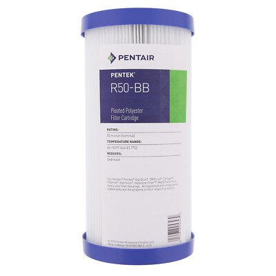 Pentek R50-BB 50 Micron Big Blue 10 x 4.5 Whole House Pleated Sediment Filter