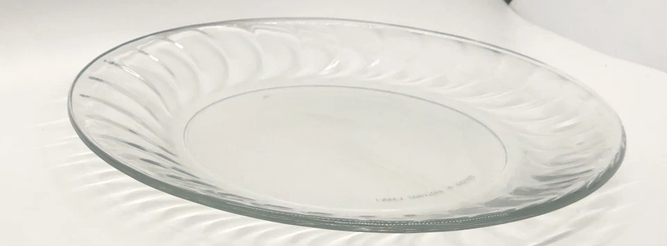 Set Of 5 Libbey Duratuff Clear Glass Plate Raised Rim 9” - Image 4 of 4