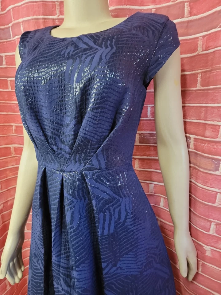 Vestido Vaina NIPPON BOUTIQUE Azul Marino Sin Mangas Talla Mediana? PECHO 34" #C Foto 3 de 4