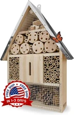 Casa para insectos duradera, caja tipo cama para abejas, mariquitas y mariposas